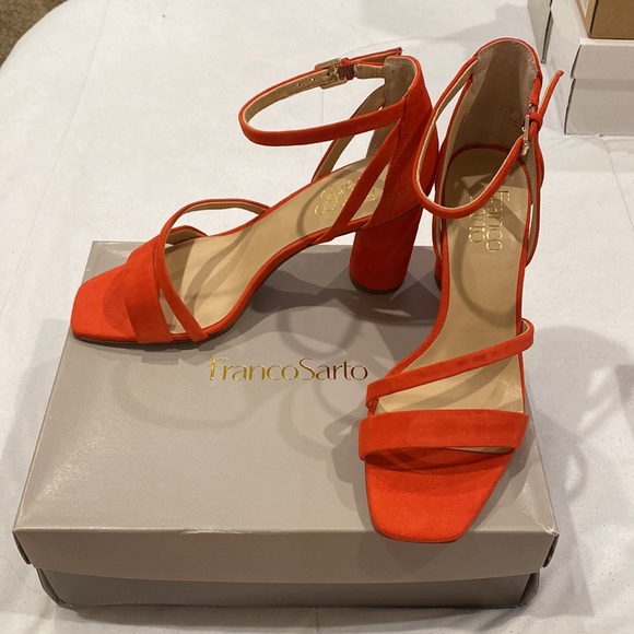 Red Block High Heels Franco Sarto - Picture 1 of 5
